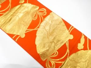 アンティーク　桧扇模様織り出し袋帯（材料）